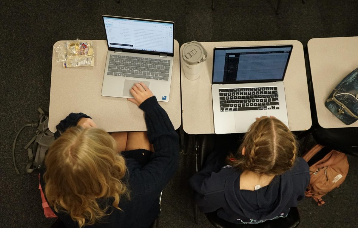 Woods students studying on their computers