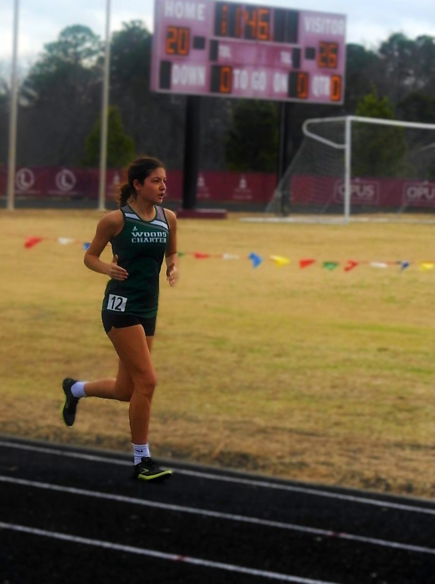 Sonia Messick competing at track meet