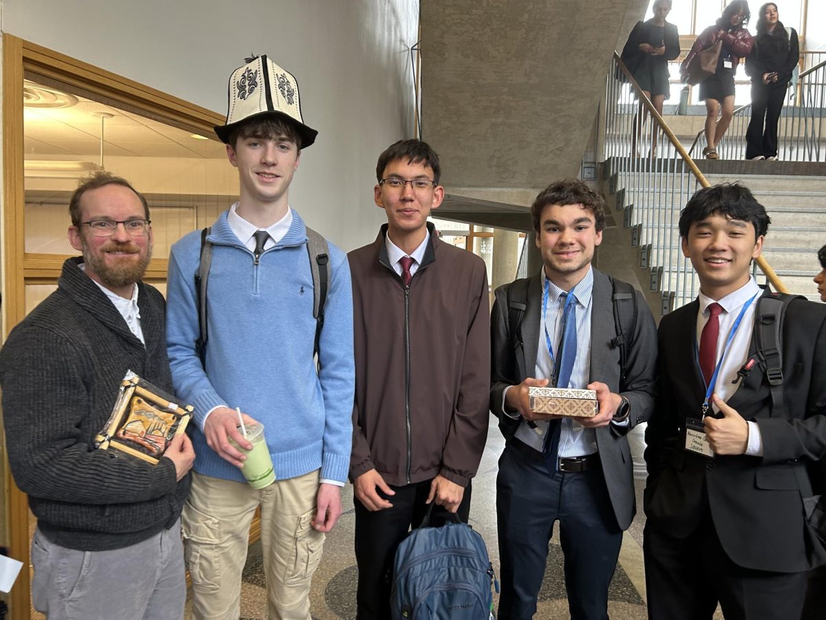 From left: Mr. Nelson, Oakes, Amir, Holton, and Nur at DUMUNC.